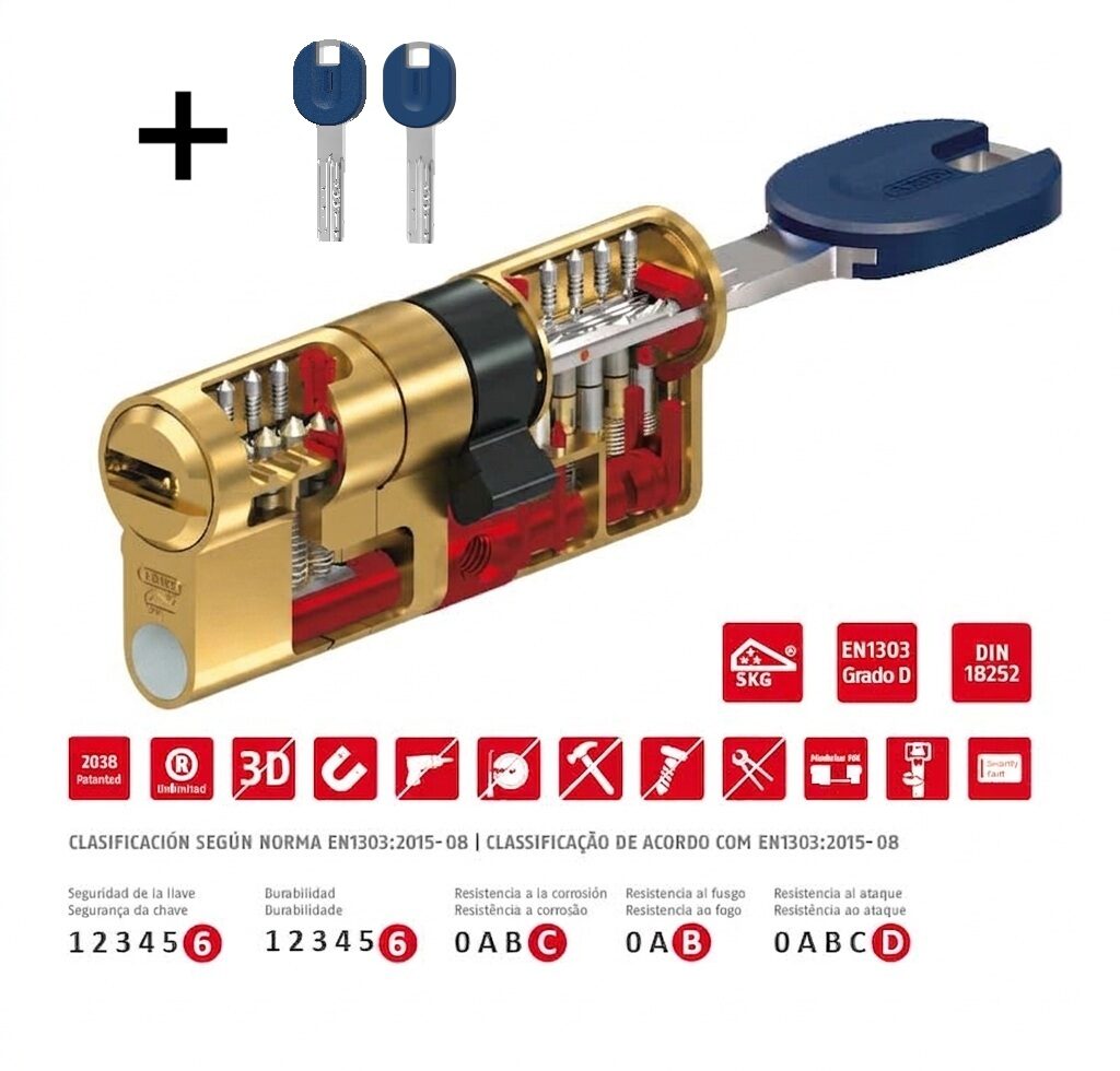 CILINDRO ABUS BRAVUS MX PRO MAGNET DORADO 2026 + 2 LLAVES EXTRA VALORADAS EN 40€ GRATIS.