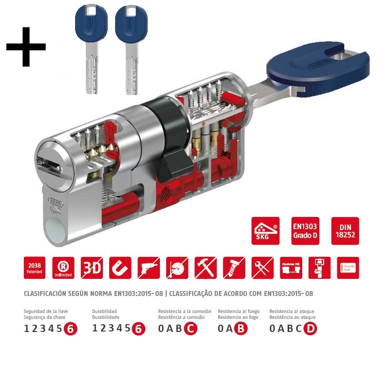 CILINDRO ABUS BRAVUS MX PRO MAGNET NIQUELADO 2026 + 2 LLAVES EXTRA VALORADAS EN 40€ GRATIS.