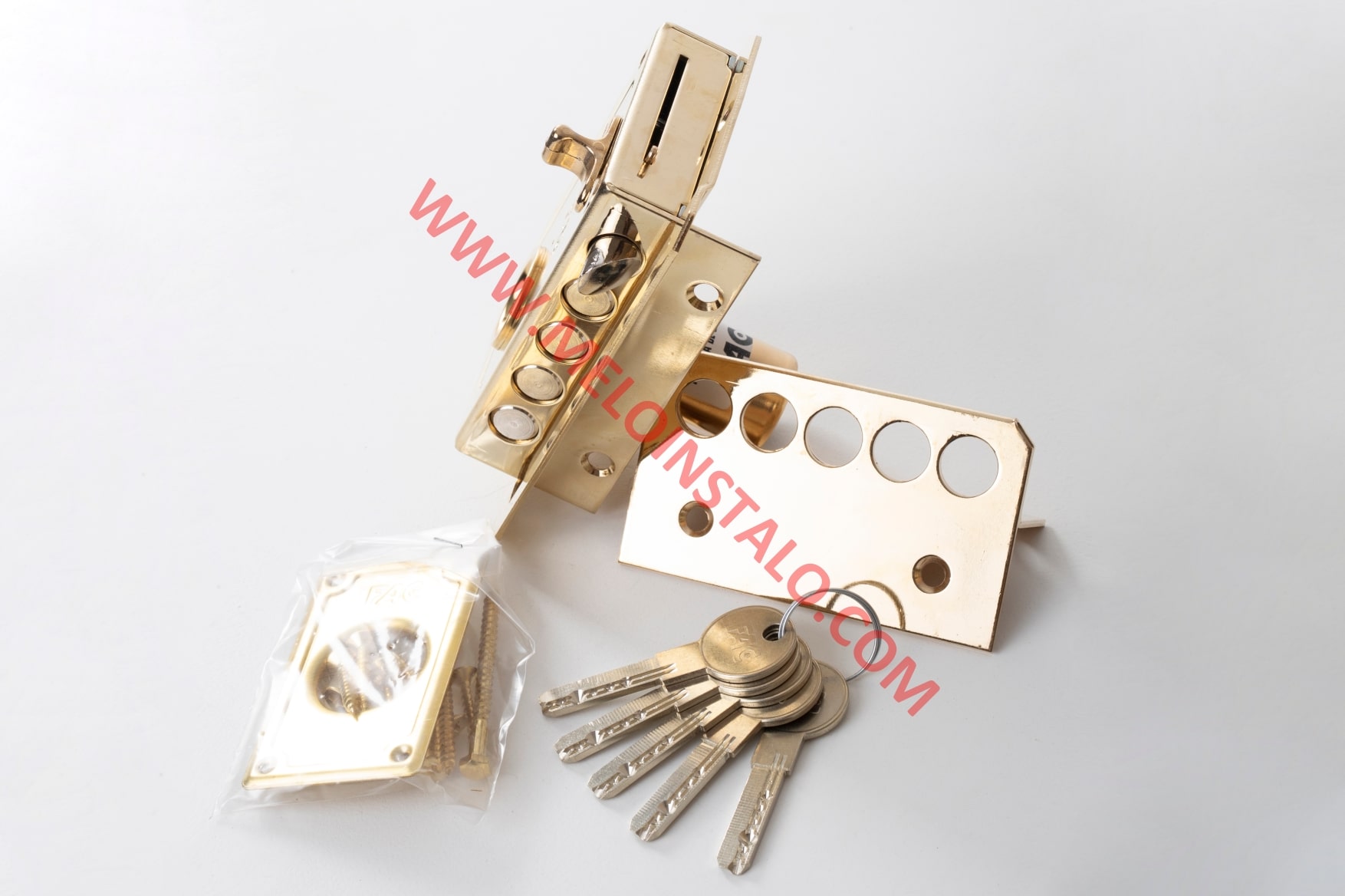 CERRADURA SOBREPUESTA DE ALTA SEGURIDAD  FAC S90 UVE DORADA ANTI-BUMPING,ANTI-EXTRACCIÓN,ANTI-TALADRO PARA PUERTA PRINCIPAL. - Imagen 3