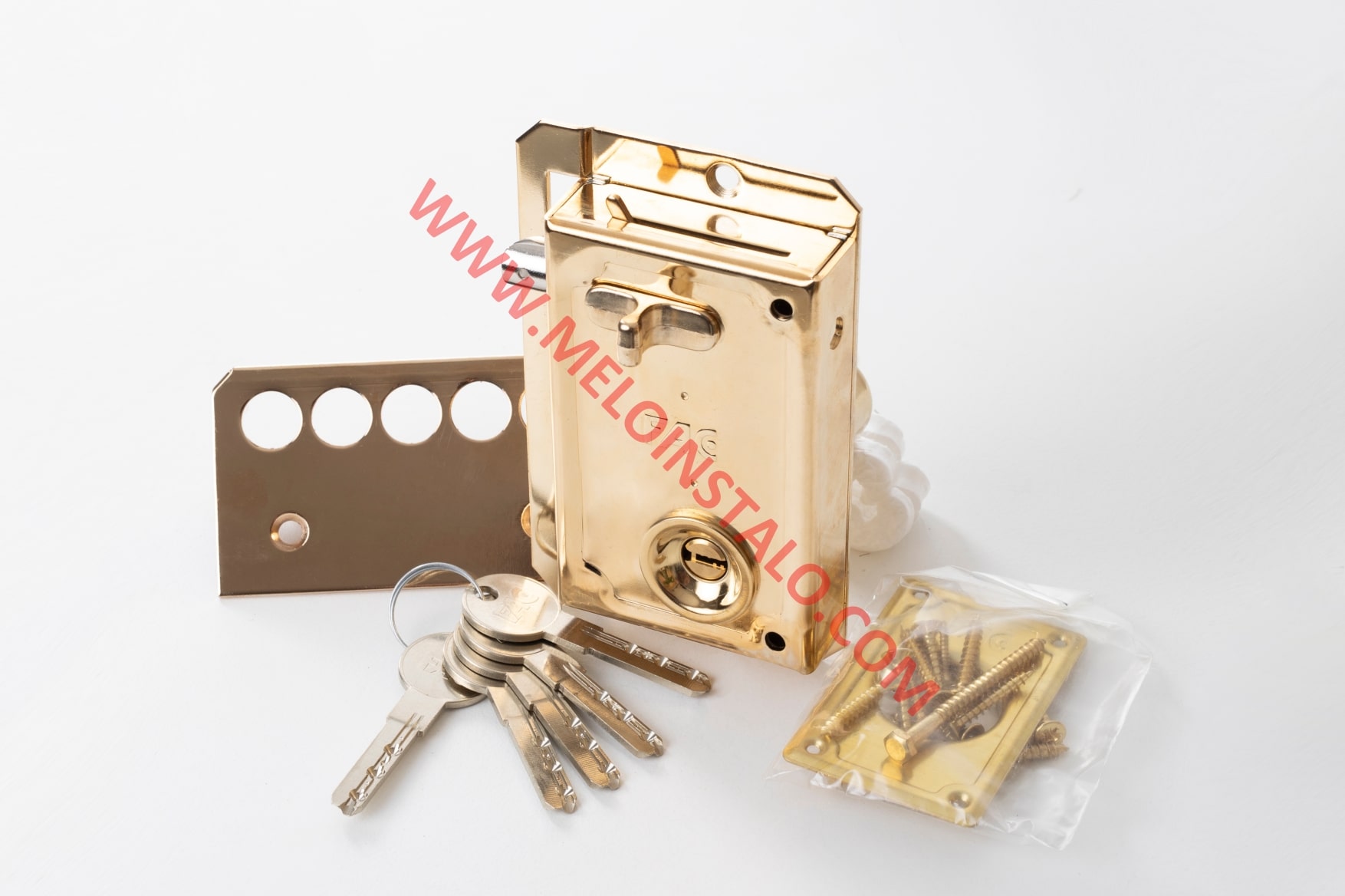 CERRADURA SOBREPUESTA DE ALTA SEGURIDAD  FAC S90 UVE DORADA ANTI-BUMPING,ANTI-EXTRACCIÓN,ANTI-TALADRO PARA PUERTA PRINCIPAL. - Imagen 4